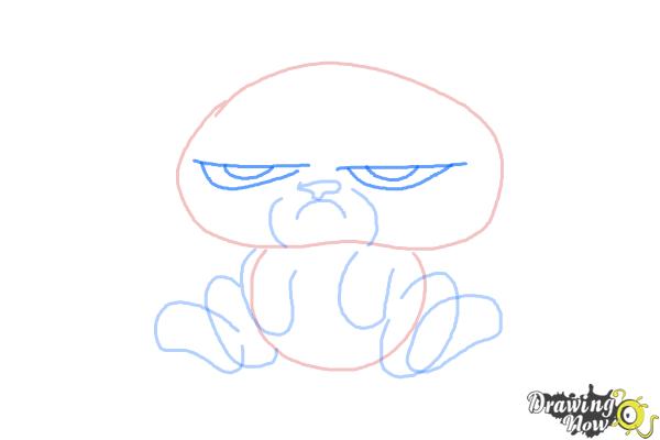 How to Draw Chibi Grumpy Cat - Step 5 How to Draw Chibi Grumpy Cat - Step 5