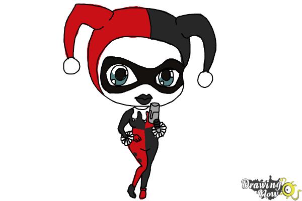 How to Draw Chibi Harley Quinn from Suicide Squad - Step 10 How to Draw Chibi Harley Quinn from Suicide Squad - Step 10