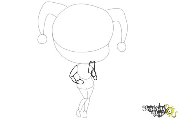 How to Draw Chibi Harley Quinn from Suicide Squad - Step 5 How to Draw Chibi Harley Quinn from Suicide Squad - Step 5