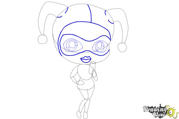 How to Draw Chibi Harley Quinn from Suicide Squad - Step 7 How to Draw Chibi Harley Quinn from Suicide Squad - Step 7