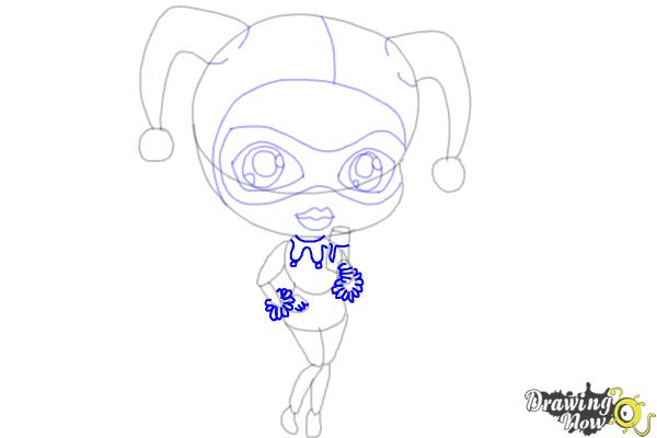 How to Draw Chibi Harley Quinn from Suicide Squad - Step 8 How to Draw Chibi Harley Quinn from Suicide Squad - Step 8