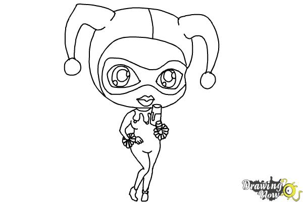 How to Draw Chibi Harley Quinn from Suicide Squad - Step 9 How to Draw Chibi Harley Quinn from Suicide Squad - Step 9