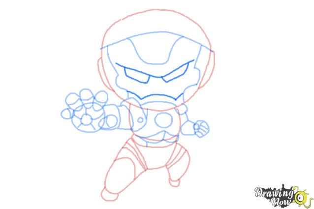 How to Draw Chibi Iron Man - Step 10 How to Draw Chibi Iron Man - Step 10
