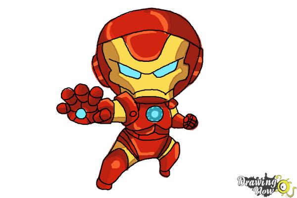 How to Draw Chibi Iron Man - Step 12 How to Draw Chibi Iron Man - Step 12