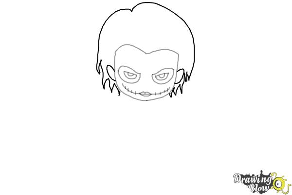 How to Draw Chibi Joker from Batman - Step 4 How to Draw Chibi Joker from Batman - Step 4