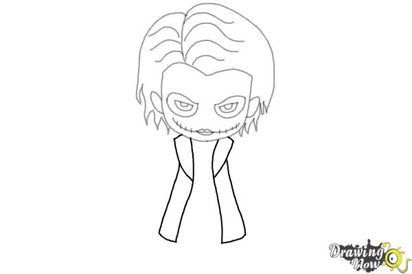 How to Draw Chibi Joker from Batman - Step 6 How to Draw Chibi Joker from Batman - Step 6