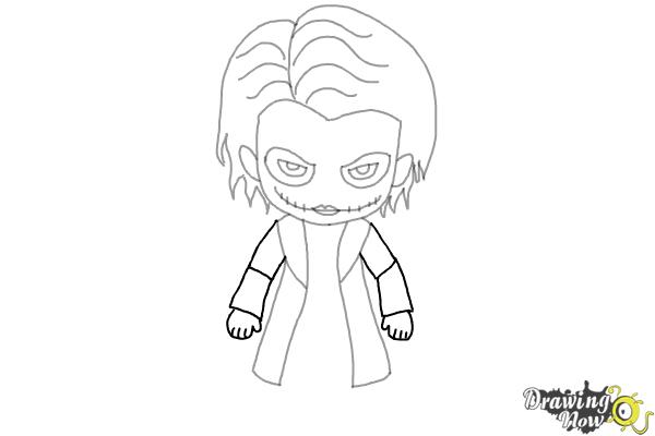 How to Draw Chibi Joker from Batman - Step 7 How to Draw Chibi Joker from Batman - Step 7