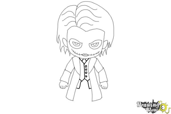 How to Draw Chibi Joker from Batman - Step 8 How to Draw Chibi Joker from Batman - Step 8
