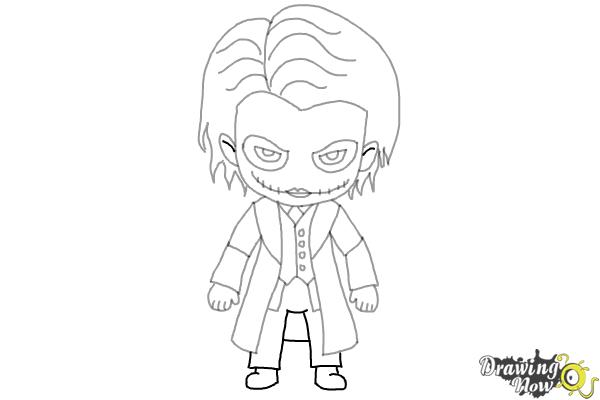 How to Draw Chibi Joker from Batman - Step 9 How to Draw Chibi Joker from Batman - Step 9