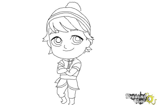 How to Draw Chibi Kristoff from Frozen - Step 10 How to Draw Chibi Kristoff from Frozen - Step 10