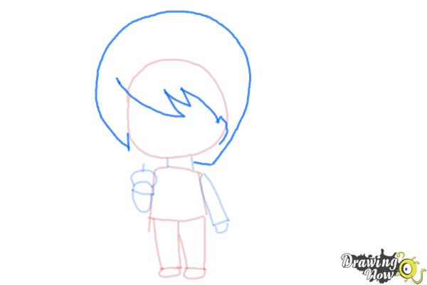 How to Draw Chibi Light Yagami - Step 4 How to Draw Chibi Light Yagami - Step 4