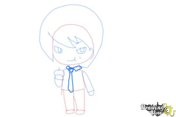 How to Draw Chibi Light Yagami - Step 6 How to Draw Chibi Light Yagami - Step 6