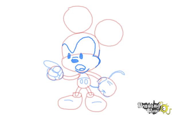 How to Draw Chibi Mickey Mouse - Step 6 How to Draw Chibi Mickey Mouse - Step 6