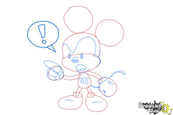 How to Draw Chibi Mickey Mouse - Step 7 How to Draw Chibi Mickey Mouse - Step 7