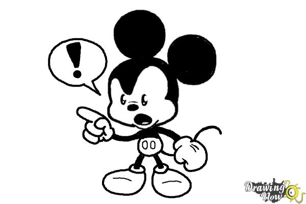 How to Draw Chibi Mickey Mouse - Step 8 How to Draw Chibi Mickey Mouse - Step 8