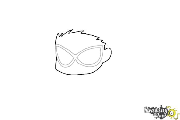 How to Draw Chibi Robin | Teen Titans - Step 3 How to Draw Chibi Robin | Teen Titans - Step 3