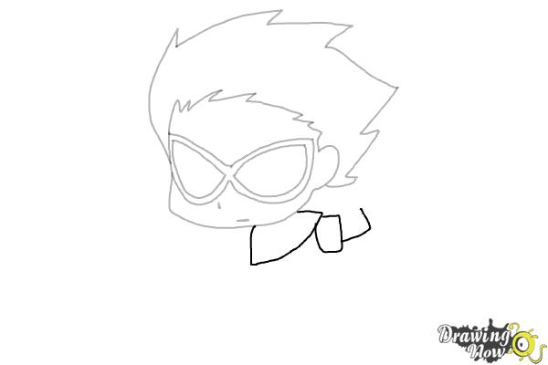 How to Draw Chibi Robin | Teen Titans - Step 5 How to Draw Chibi Robin | Teen Titans - Step 5