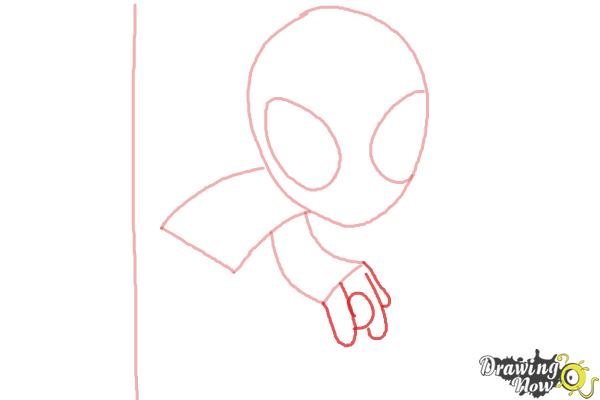How to Draw Chibi Spiderman - Step 3 How to Draw Chibi Spiderman - Step 3