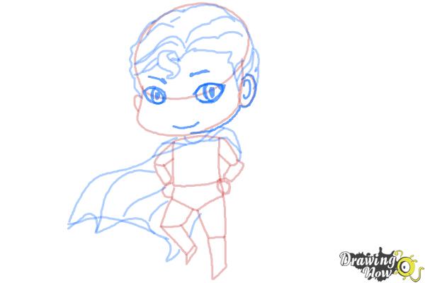 How to Draw Chibi Superman - Step 7 How to Draw Chibi Superman - Step 7