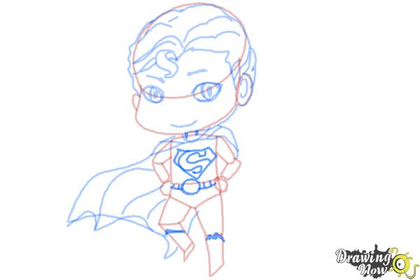 How to Draw Chibi Superman - Step 8 How to Draw Chibi Superman - Step 8