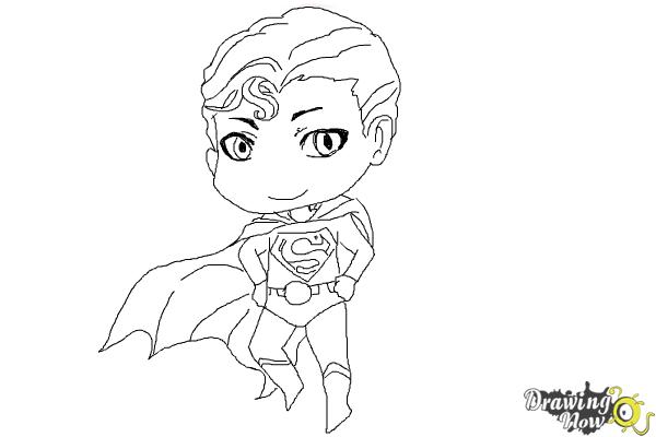 How to Draw Chibi Superman - Step 9 How to Draw Chibi Superman - Step 9