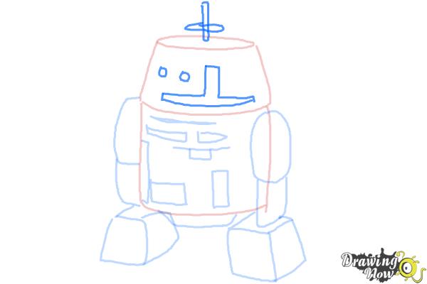 How to Draw Chopper, Grumpy Astromech Droid from Star Wars Rebels - Step 7