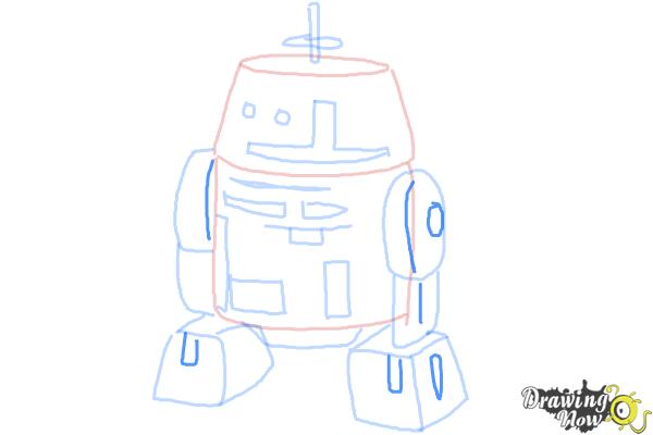 How to Draw Chopper, Grumpy Astromech Droid from Star Wars Rebels - Step 8