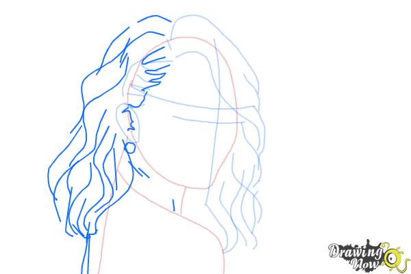 How to Draw Chrissy Teigen - Step 5 How to Draw Chrissy Teigen - Step 5