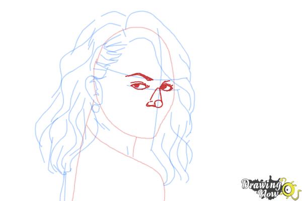 How to Draw Chrissy Teigen - Step 6 How to Draw Chrissy Teigen - Step 6