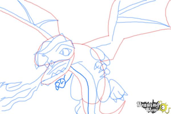 How to Draw Clash of Clans Dragon - Step 10 How to Draw Clash of Clans Dragon - Step 10