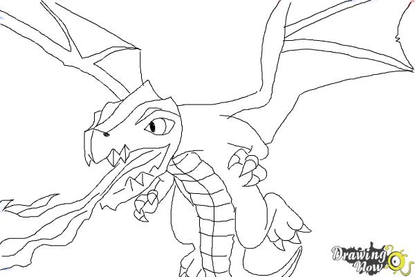 How to Draw Clash of Clans Dragon - Step 11 How to Draw Clash of Clans Dragon - Step 11