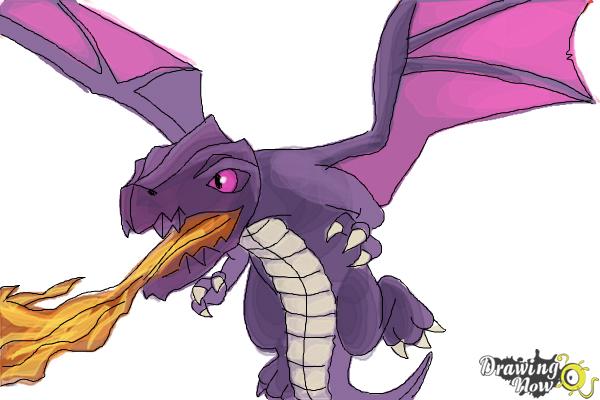 How to Draw Clash of Clans Dragon - Step 12 How to Draw Clash of Clans Dragon - Step 12