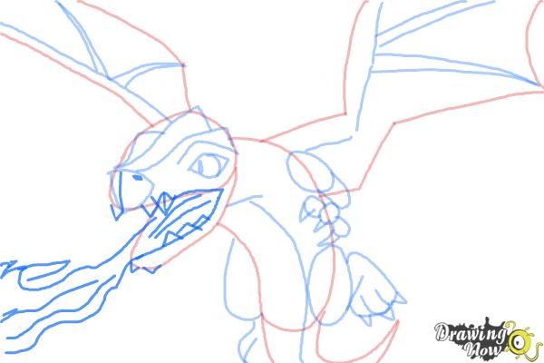 How to Draw Clash of Clans Dragon - Step 9 How to Draw Clash of Clans Dragon - Step 9
