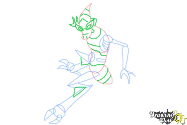 How to Draw Crashhopper from Ben 10 Omniverse - Step 8 How to Draw Crashhopper from Ben 10 Omniverse - Step 8