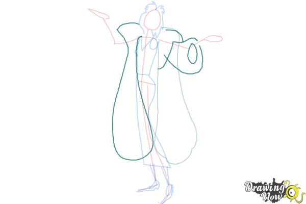 How to Draw Cruella De Vil, Disney Villain - Step 5