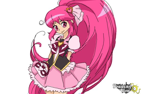How to Draw Cure Lovely, Aino Megumi from Happiness Charge Precure - Step 10 How to Draw Cure Lovely, Aino Megumi from Happiness Charge Precure - Step 10