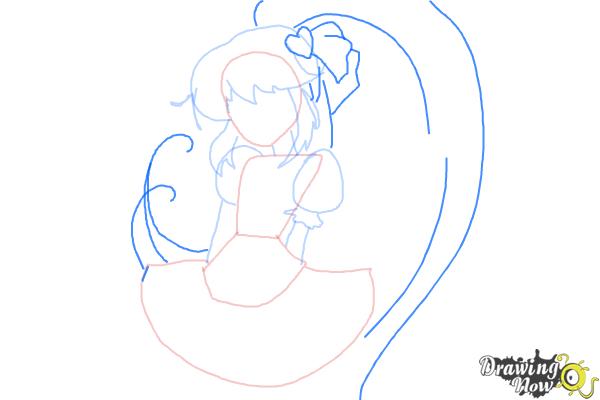 How to Draw Cure Lovely, Aino Megumi from Happiness Charge Precure - Step 5 How to Draw Cure Lovely, Aino Megumi from Happiness Charge Precure - Step 5