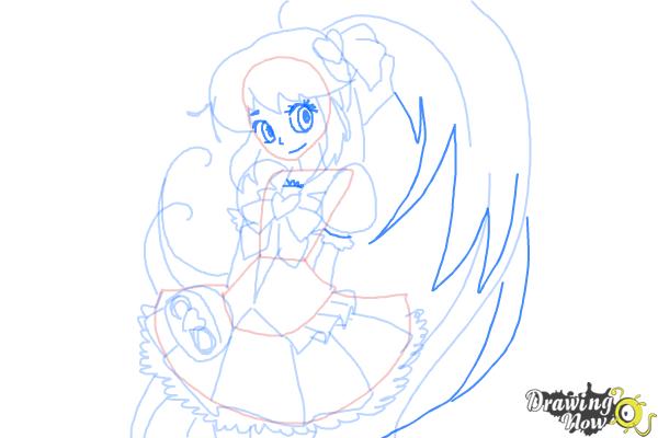How to Draw Cure Lovely, Aino Megumi from Happiness Charge Precure - Step 8 How to Draw Cure Lovely, Aino Megumi from Happiness Charge Precure - Step 8