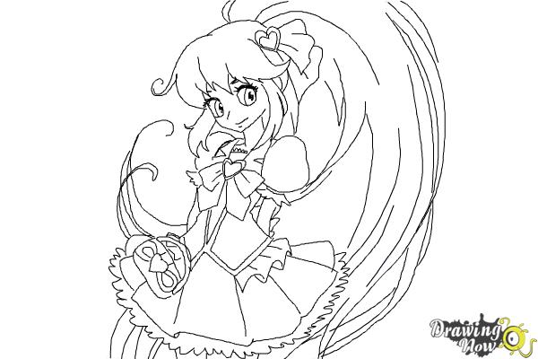 How to Draw Cure Lovely, Aino Megumi from Happiness Charge Precure - Step 9 How to Draw Cure Lovely, Aino Megumi from Happiness Charge Precure - Step 9
