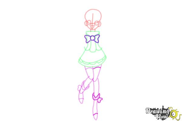 How to Draw Cure Peace, Kise Yayoi Smile Pretty Cure! - Step 10