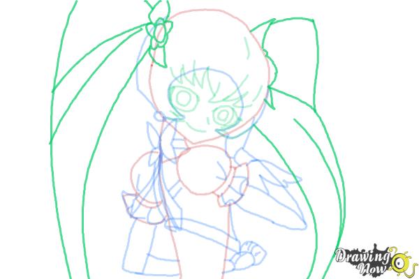 How to Draw Cure Sunshine, Myoudouin Itsuki from Pretty Cure - Step 11 How to Draw Cure Sunshine, Myoudouin Itsuki from Pretty Cure - Step 11