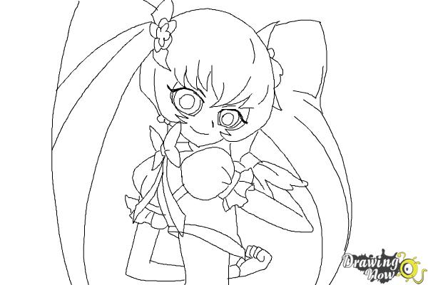 How to Draw Cure Sunshine, Myoudouin Itsuki from Pretty Cure - Step 12 How to Draw Cure Sunshine, Myoudouin Itsuki from Pretty Cure - Step 12