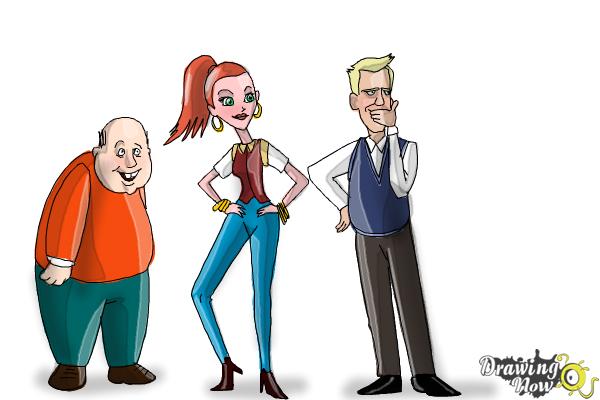 How to Draw Cute Cartoon People - Step 28 How to Draw Cute Cartoon People - Step 28