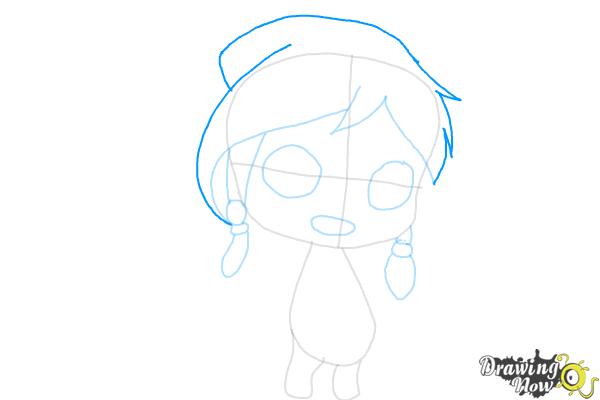How to Draw Cute Native American Girl - Step 7
