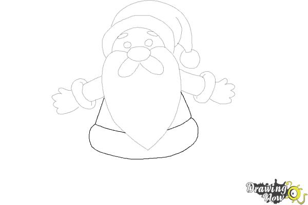 How to Draw Cute Santa Claus - Step 11 How to Draw Cute Santa Claus - Step 11