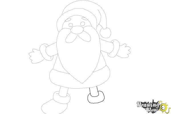 How to Draw Cute Santa Claus - Step 14 How to Draw Cute Santa Claus - Step 14