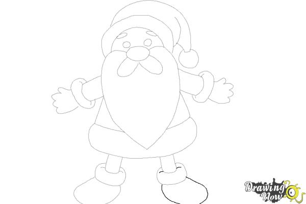 How to Draw Cute Santa Claus - Step 15 How to Draw Cute Santa Claus - Step 15