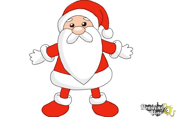 How to Draw Cute Santa Claus - Step 16 How to Draw Cute Santa Claus - Step 16