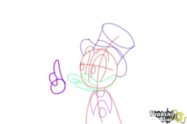 How to Draw Dagobert Duck, Scrooge Mcduck - Step 9