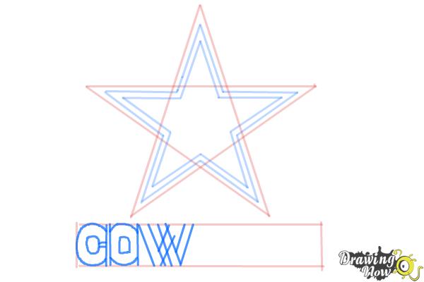 How to Draw Dallas Cowboys Logo, Nfl Team Logo - Step 6 How to Draw Dallas Cowboys Logo, Nfl Team Logo - Step 6